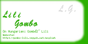 lili gombo business card